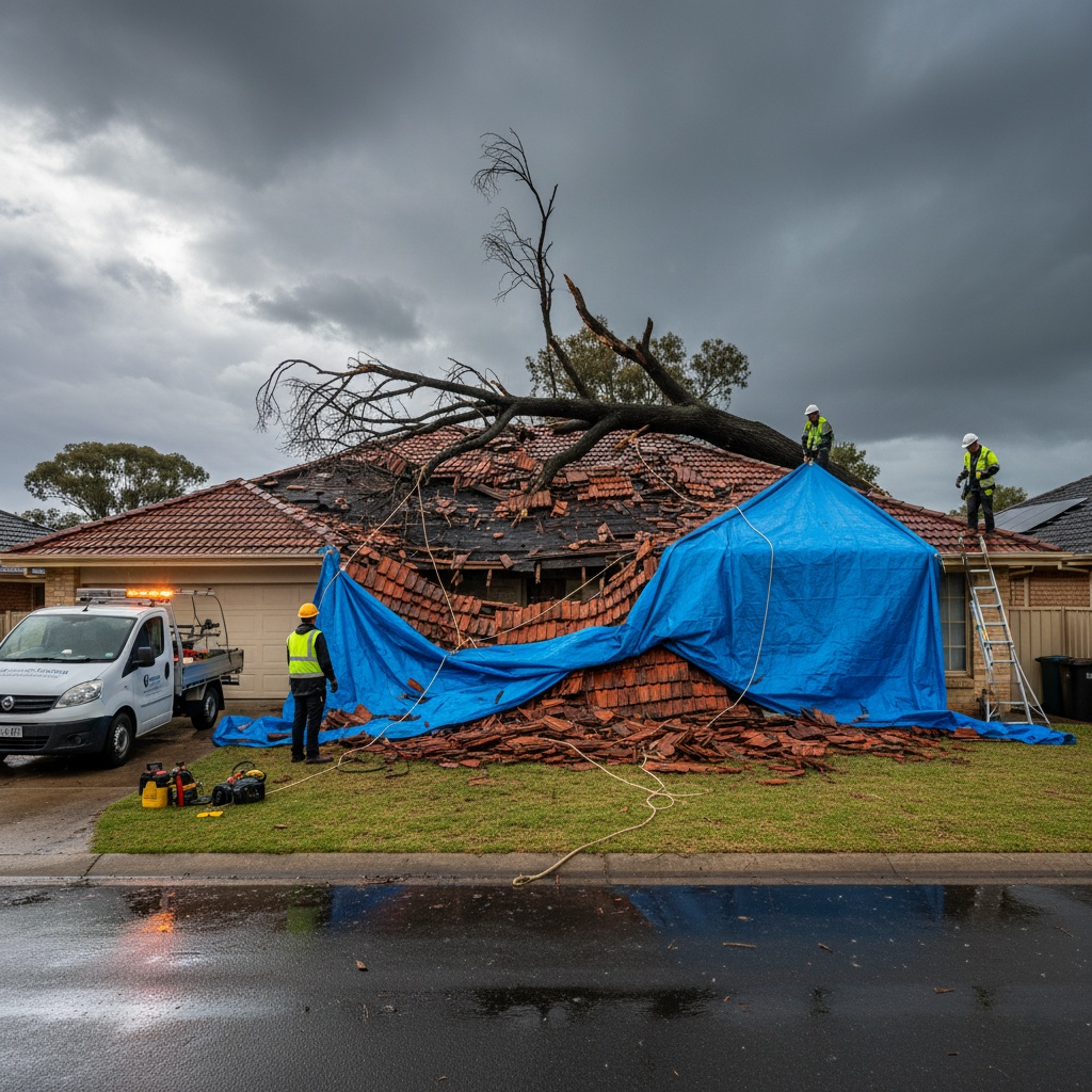 Emergency roofing equipment and tools ready for rapid response